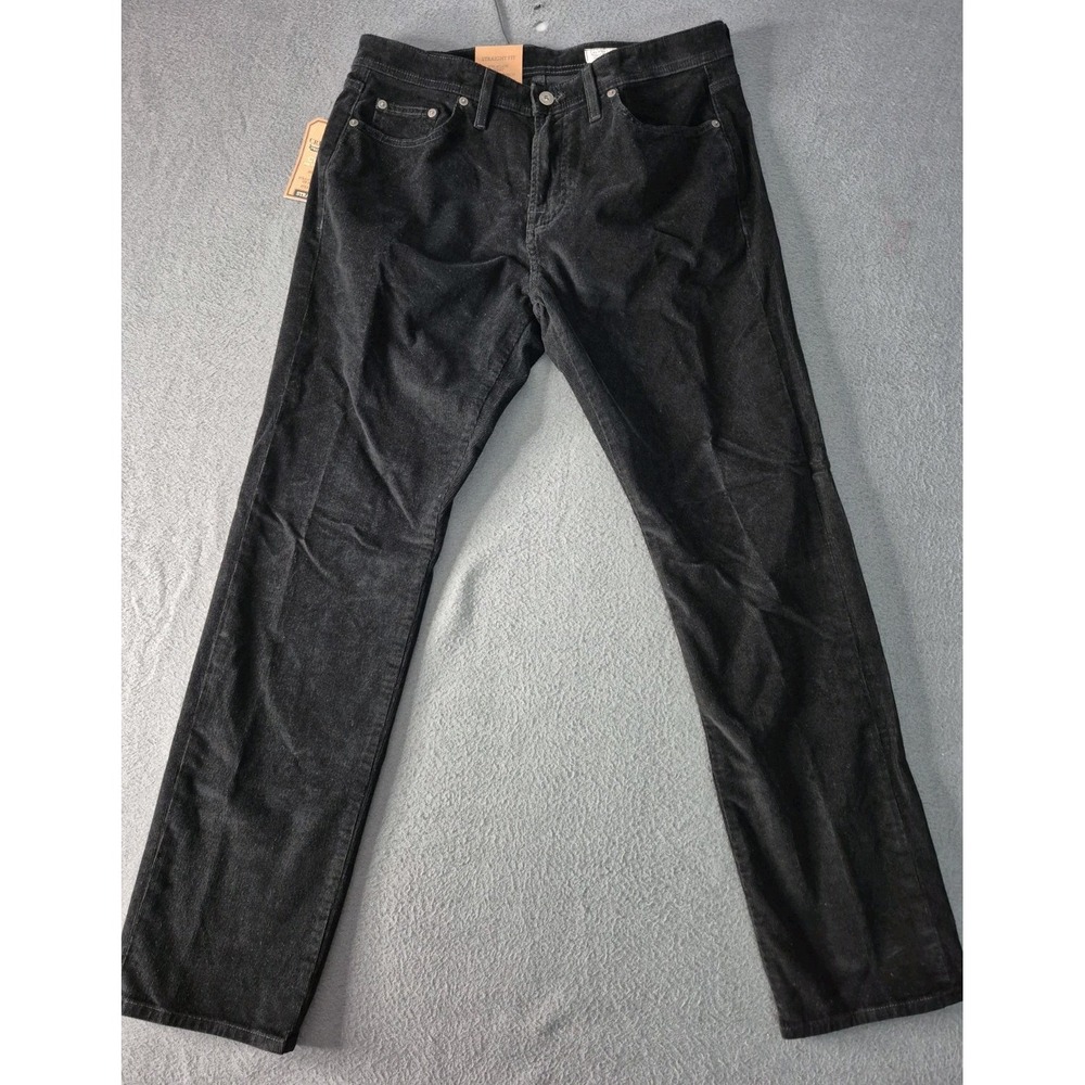 Cremieux Corbin Stretch Corduroy Men's 33x30 Straight Pants Black NEW!